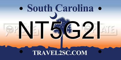 NT5G2I South Carolina License Plate
