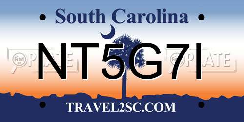 NT5G7I South Carolina License Plate