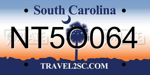 NT5O064 South Carolina License Plate