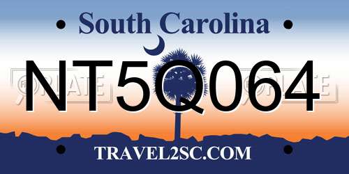 NT5Q064 South Carolina License Plate