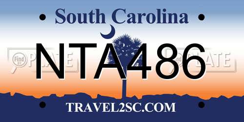 NTA486 South Carolina License Plate