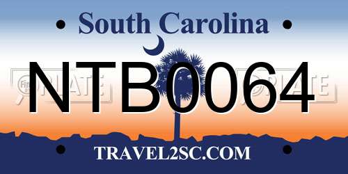 NTB0064 South Carolina License Plate