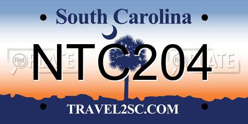 NTC204 South Carolina License Plate