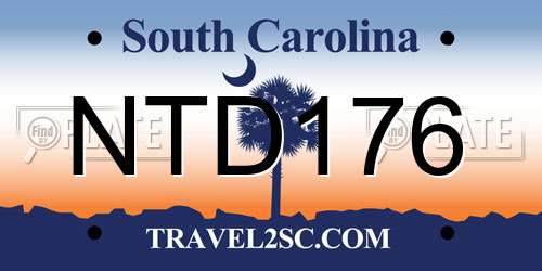 NTD176 South Carolina License Plate