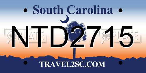 NTD2715 South Carolina License Plate