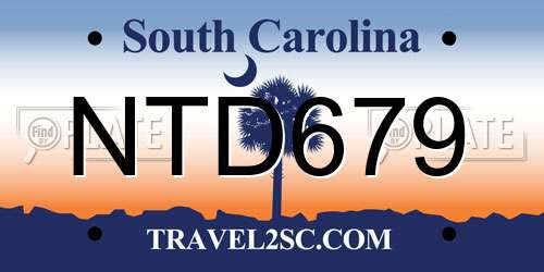 NTD679 South Carolina License Plate
