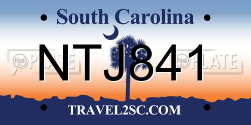 NTJ841 South Carolina License Plate