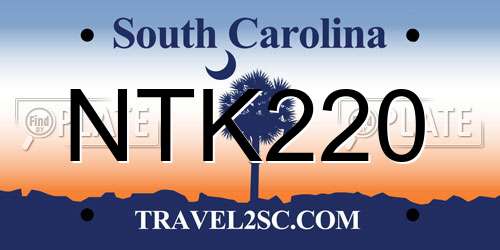 NTK220 South Carolina License Plate