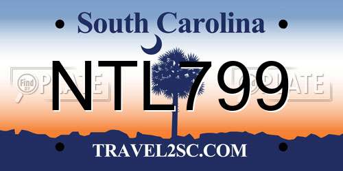 NTL799 South Carolina License Plate