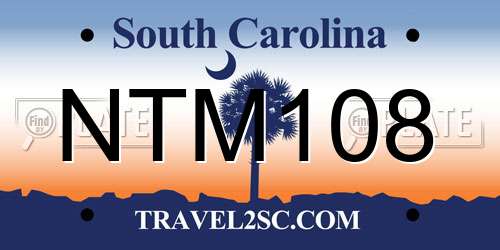 NTM108 South Carolina License Plate