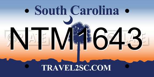 NTM1643 South Carolina License Plate