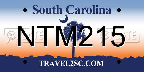 NTM215 South Carolina License Plate