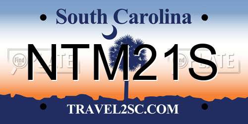 NTM21S South Carolina License Plate