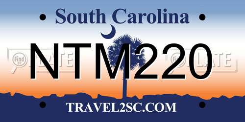 NTM220 South Carolina License Plate