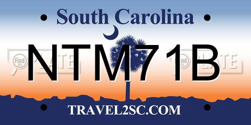 NTM71B South Carolina License Plate