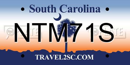 NTM71S South Carolina License Plate