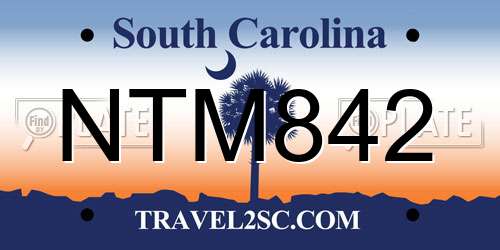 NTM842 South Carolina License Plate