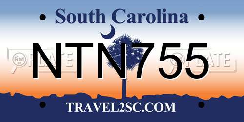 NTN755 South Carolina License Plate
