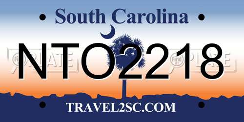 NTO2218 South Carolina License Plate