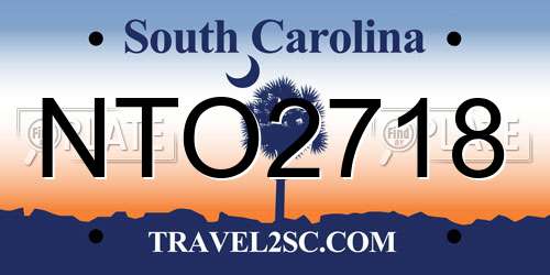 NTO2718 South Carolina License Plate