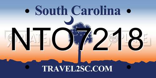 NTO7218 South Carolina License Plate