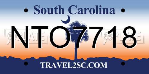 NTO7718 South Carolina License Plate