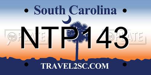 NTP143 South Carolina License Plate