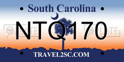 NTQ170 South Carolina License Plate