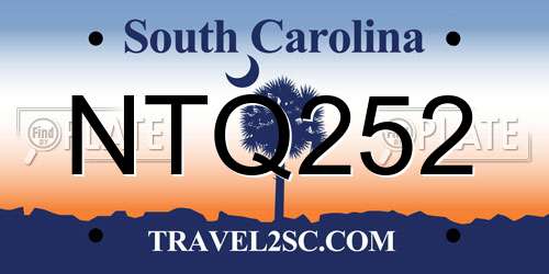 NTQ252 South Carolina License Plate