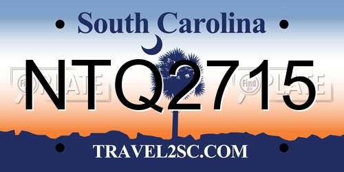 NTQ2715 South Carolina License Plate