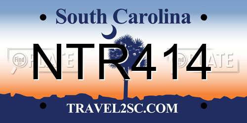 NTR414 South Carolina License Plate