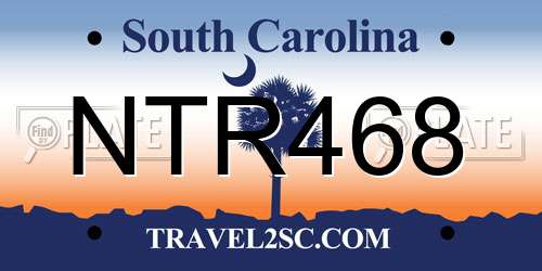 NTR468 South Carolina License Plate