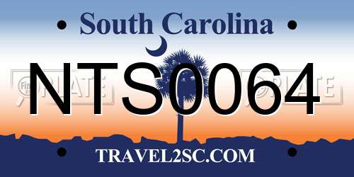 NTS0064 South Carolina License Plate