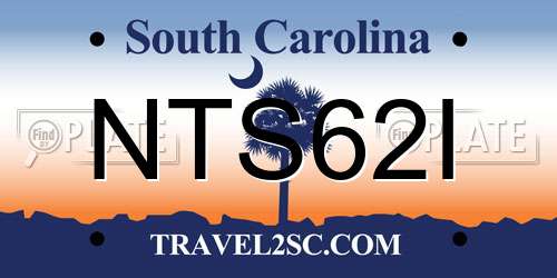 NTS62I South Carolina License Plate