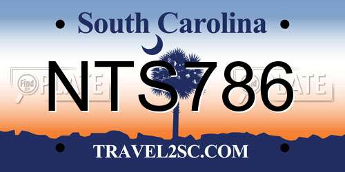NTS786 South Carolina License Plate