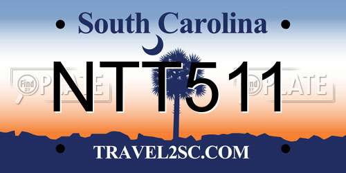 NTT511 South Carolina License Plate