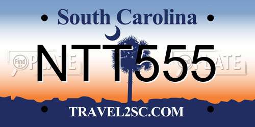 NTT555 South Carolina License Plate