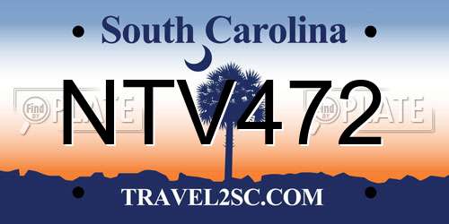 NTV472 South Carolina License Plate