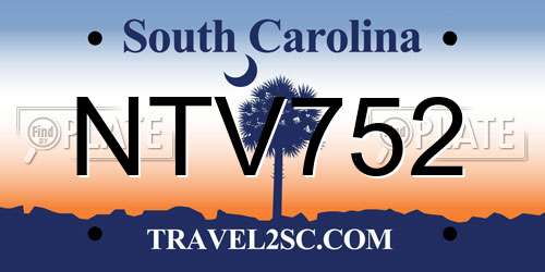 NTV752 South Carolina License Plate
