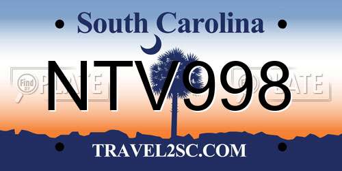 NTV998 South Carolina License Plate