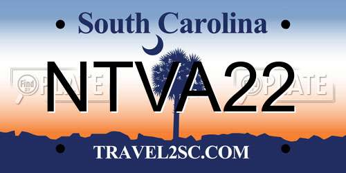 NTVA22 South Carolina License Plate