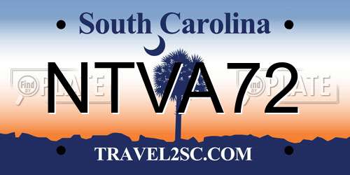 NTVA72 South Carolina License Plate