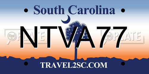 NTVA77 South Carolina License Plate