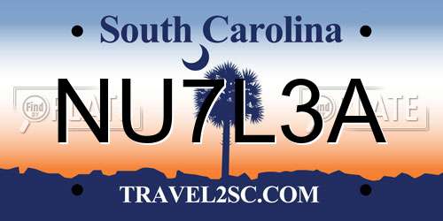 NU7L3A South Carolina License Plate