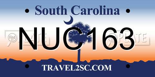 NUC163 South Carolina License Plate