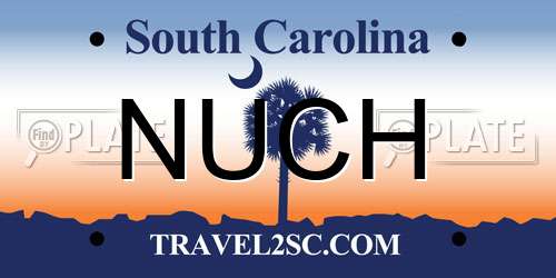 NUCH South Carolina License Plate