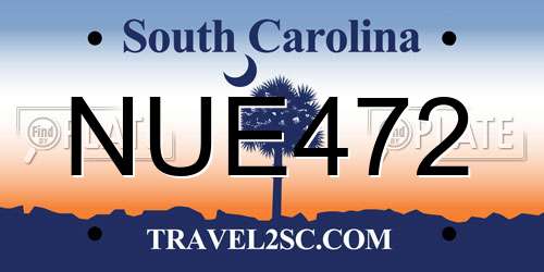 NUE472 South Carolina License Plate