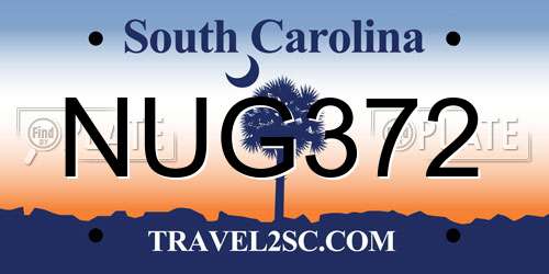 NUG372 South Carolina License Plate
