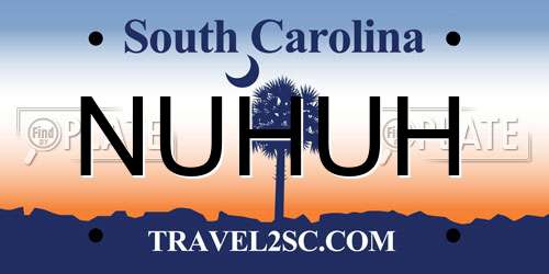 NUHUH South Carolina License Plate