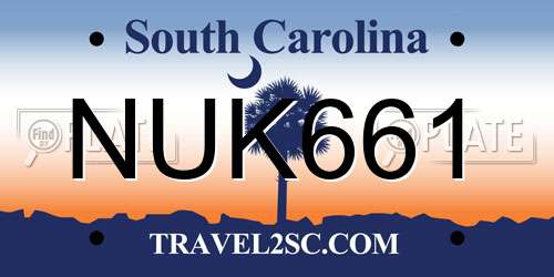 NUK661 South Carolina License Plate